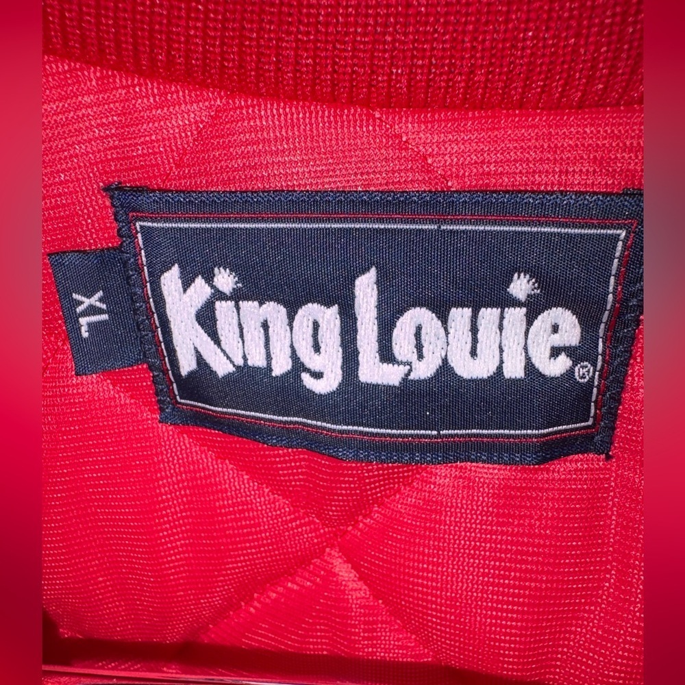 Vintage King Louie Satin Jacket Lew’s 63 USA Made Union Bev Personalized Red XL - Picture 6 of 8